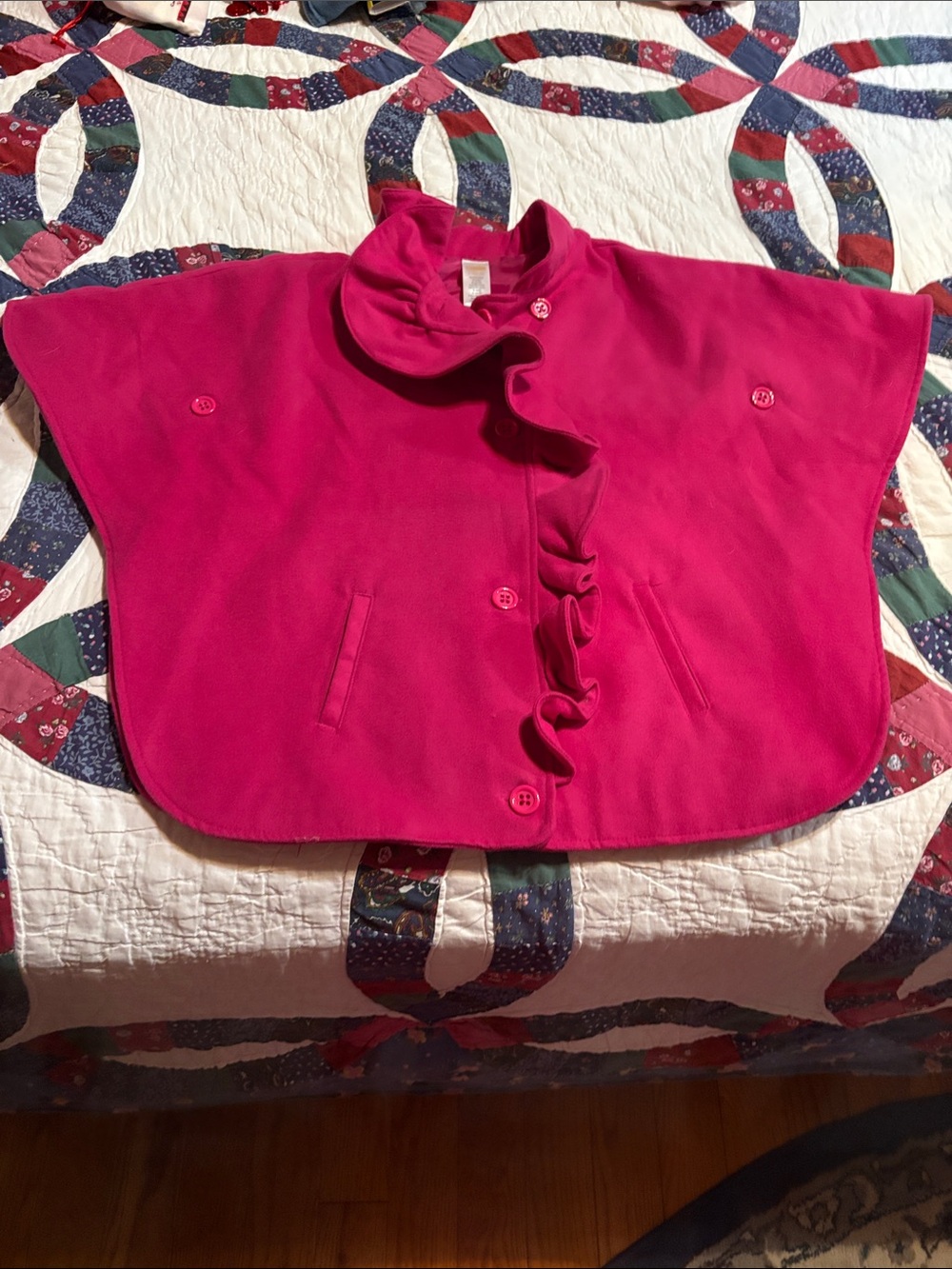 Gymboree Magenta Ruffle Collar Cape